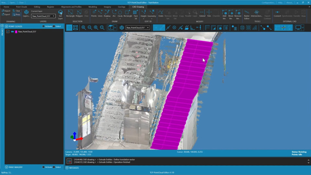 Escalera reconstruida en 3D