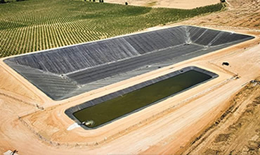 Construction of an irrigation pond in Jaén, Spain
