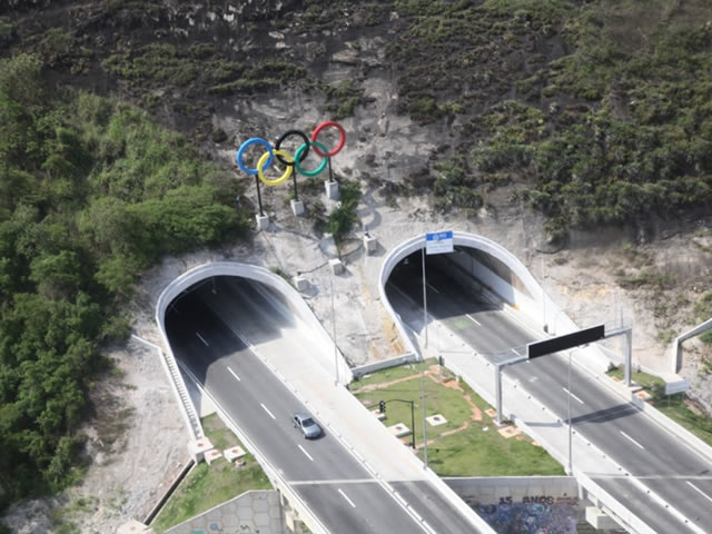 Vue aérienne des tunnels