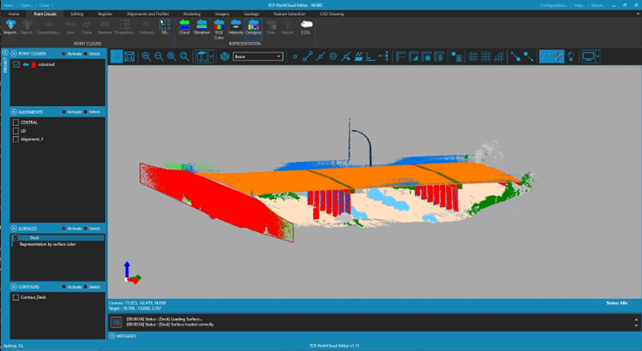Nube de puntos clasificada con modelado 3D