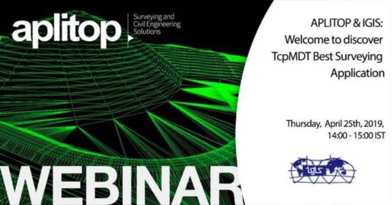 Webinar Aplitop&IGIS: a full solution for Surveying and Civil Engineering projects called TcpMDT