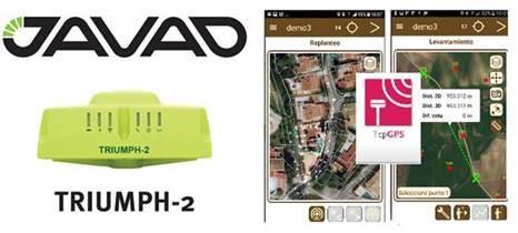 TcpGPS Android for surveys and setting out with the GNSS receiver Javad Triumph 2